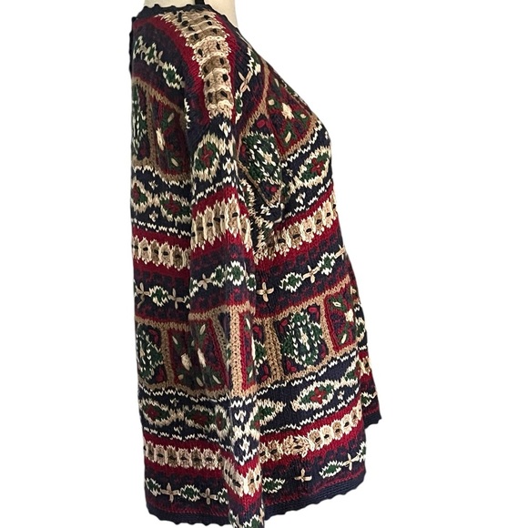Vintage Cape Isle Chunky hand knitted gorgeous women’s sweater. Size large. - Picture 3 of 13